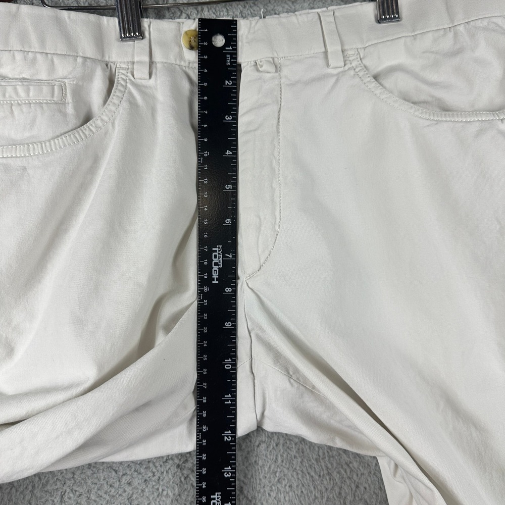 Isaia Napoli Mens Pants 34x31 White Straight Luxury Cream Chinos Designer - Picture 5 of 12